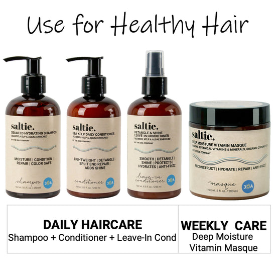 DETANGLE & SHINE LEAVE-IN CONDITIONER Enriched with Seaweed, Kelp & Algae  8 fl. oz / 250 ml - saltiebeauty.com